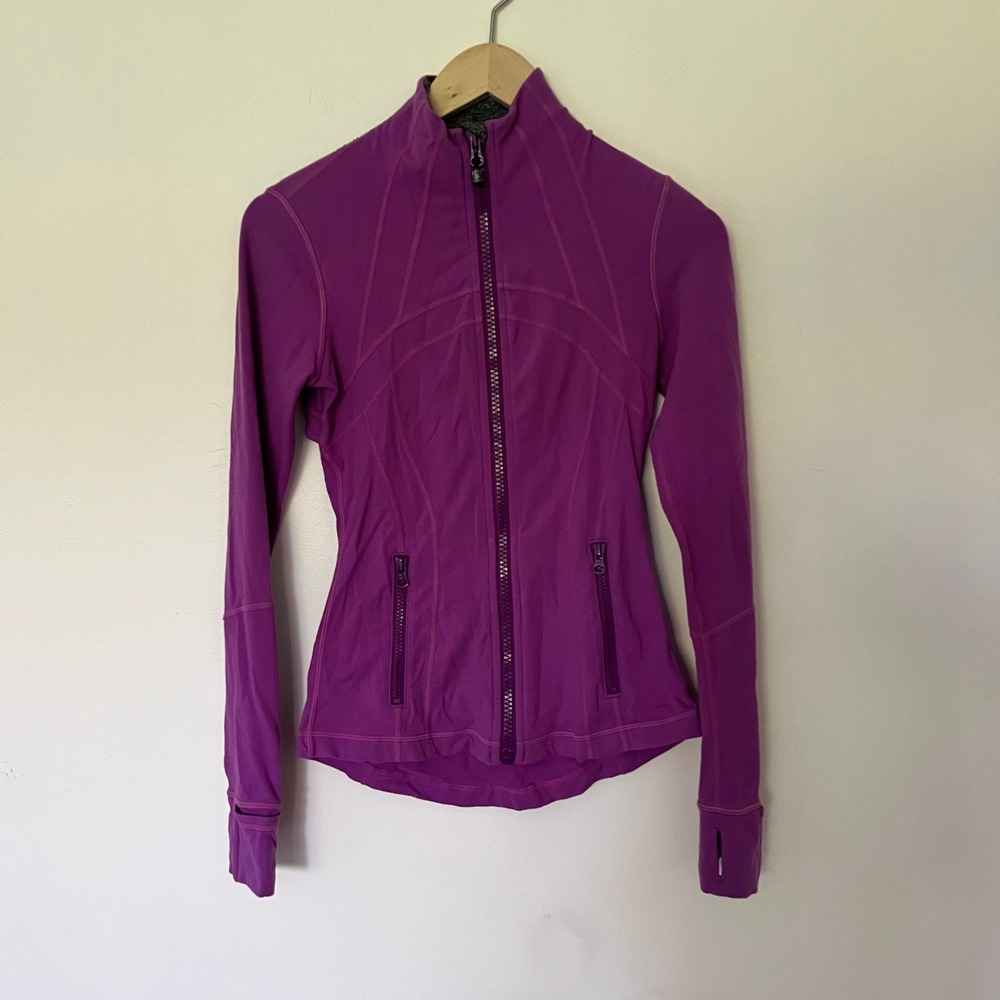 Lululemon Define Jacket Purple Full Zip Yoga Running Activewear Womens Size 2